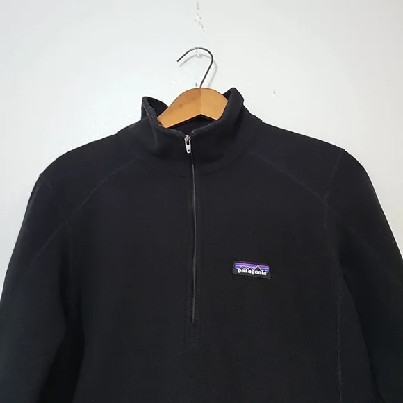 Patagonia Fleece Pullover Quarter Zip Black Women's Size Medium - Picture 5 of 10